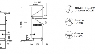 Pass-through dishwasher X110E