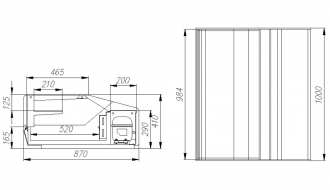 Refrigerated display case 3x GN 1/1