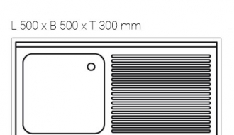 RST sink, single left 1000mm