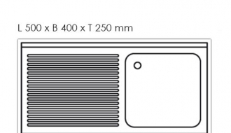 RST Pesuallas 1,0 m - 1 allasta oikealla P 50 x L 50 x S 30 cm