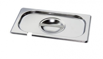 Edelstahl GN Deckel 1/4 - mit Löffelaussparung