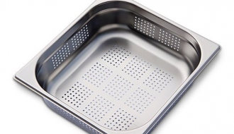Edelstahl GN Behälter 2/3 - gelocht - Tiefe: 100 mm