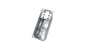 VP2712 scoop rinsing tray 270 x 110 x 120 mm - CNS - 2 openings at bottom