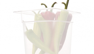 Polypropylene containers GN 1/6 - milky - height 150mm