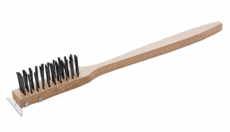 Cleaning brush with scraper
