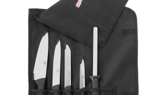 Messerset in Rolltasche - mit 6 Fächern