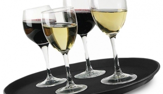 Serving tray with non-slip surface