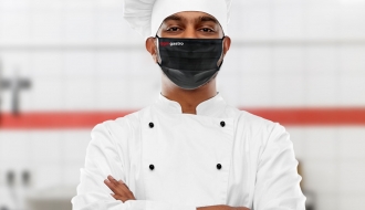 (5 Stück) Stoffmaske / Behelfs-Mundschutz - Schwarz - mit GGM Logo