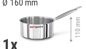 Pot set - 8 pcs. incl. lid | Cooking utensils | Pot | Cooking pot set | Pan | Pot lid | Frying pan | Stainless steel pot | Gastronomy