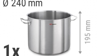 Pot set - 8 pcs. incl. lid | Cooking utensils | Pot | Cooking pot set | Pan | Pot lid | Frying pan | Stainless steel pot | Gastronomy