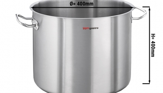 Jumbo Suppentopf - Ø 400 mm - Höhe: 400 mm | Kochtopf groß | Edelstahltopf | Jumbotopf