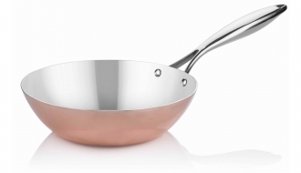 Wok-Pfanne aus Kupfer - Ø 24 cm | Chinapfanne | Asiatische Pfanne | Wokpfanne