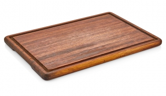 (4 Stück) Steakplatte aus Irokoholz - 40 x 25 cm
