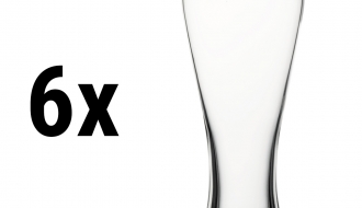 (6 Stück) Weizenbierglas - 665 cc - geeicht bei 0,5 Liter