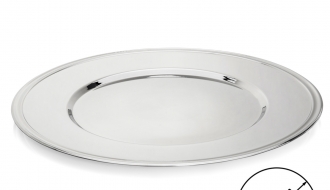 (4 Stück) Edelstahl Servierplatte/ Platzteller - Ø 33 cm - poliert