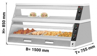 Lämpökaappi 1,5m 4xGN1/1