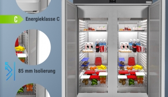Tiefkühlschrank - 1,4 x 0,81 m - 1400 Liter - mit 2 Edelstahltüren