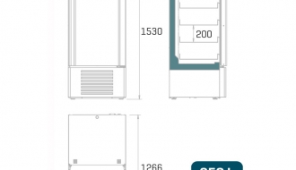 Medizinkühlschrank - 0,67 x 0,66 m - 244 Liter - mit 1 Glastür