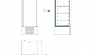 Medizinkühlschrank - 0,68 x 0,70 m - 504 Liter - mit 1 Glastür