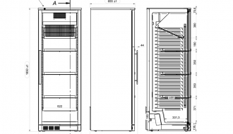 Wine Fridge 400 liters - with 1 glass door