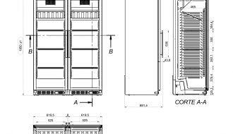 Wine Fridge 800 liters - with 2 glass doors