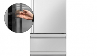Tiefkühlschrank - 0,7 x 0,81 m - mit 1 Edelstahlhalbtür & 2 Schubladen 1/2