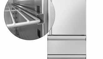 Tiefkühlschrank - 0,7 x 0,81 m - mit 1 Edelstahlhalbtür & 2 Schubladen 1/2