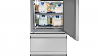Tiefkühlschrank - 0,7 x 0,81 m - mit 1 Edelstahlhalbtür & 2 Schubladen 1/2