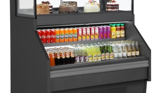 Sales counter / refrigerated counter - 1.32 x 0.93 m - with cash desk - 0.8 x 0.93 m