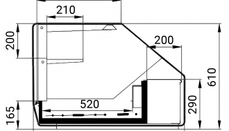 table-top refrigerated display cabinet / top display cabinet - 1.0 x 0.87 m