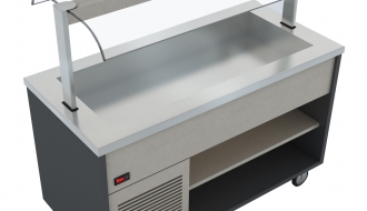 Cold buffet counter - 1.6 x 0.8 m - 4x GN 1/1 | Cooling tub | Island buffet | Serving counter | Sales counter | Salad bar | Salad cabinet | Refrigerated counter