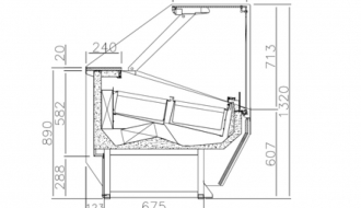 Ice counter - 1,87 x 1,11 m - White