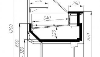 Kühl-/ Fleischtheke - 1,18 m - Schwarz - 110 Liter