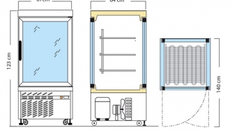 Panoramic frozen cabinet with 3 shelf trays