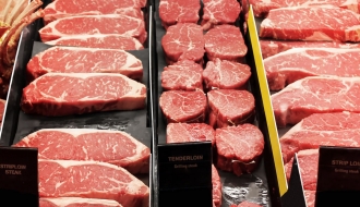 Refrigerated display cabinets for meat - 1,28 m - 387 litres - black