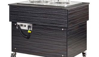 Heated plate dispenser - 2 x 50 plates - 1,00 m