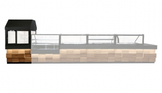 Holzkohlegrill mit Glas - 1,9 m