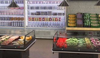 Wall cabinet 360 litres with 4 shelves