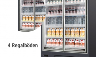 Wandkühlregal - 1,35 m - 831 Liter - mit 4 Regalböden