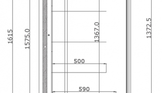 Wall cooling shelf - 2.0 x 0.85 m - black - with 4 shelves