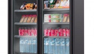 Wandkühlregal - 840 Liter - mit 4 Regalböden - Schwarz PLUS