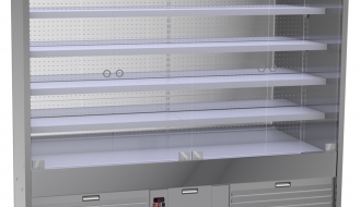 Wall cooling shelf - 2.5 x 0.85 m - with 4 shelves