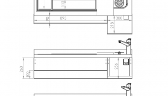 Baari/jookide jahutuslaud - 1,2 x 0,6 m - 150 liitrit - 2 sahtli 1/1 ja riiulitega