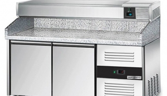 Refrigerated pizza table PREMIUM 1,5 x 0,8 m - with 2 doors
