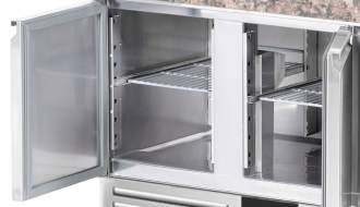 Saladette / refrigerated pizza table PREMIUM 0,9 m x 0,7 m - with 2 doors