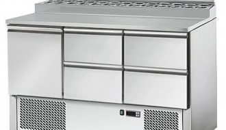 Saladette / Zubereitungstisch ECO - 1,37 x 0,7 m - mit 1 Tür & 4 Schubladen 1/2