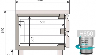 Refrigerated substructure (GN) with 8 drawers 1/3