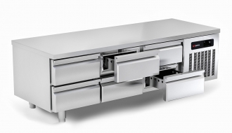 Refrigerated substructure (GN) with 6 drawers 1/2