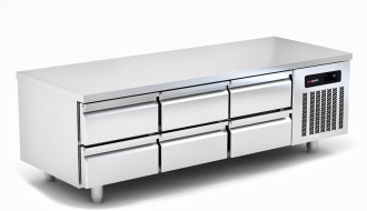 Refrigerated substructure (GN) with 6 drawers 1/2