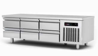 Refrigerated substructure (GN) with 6 drawers 1/2